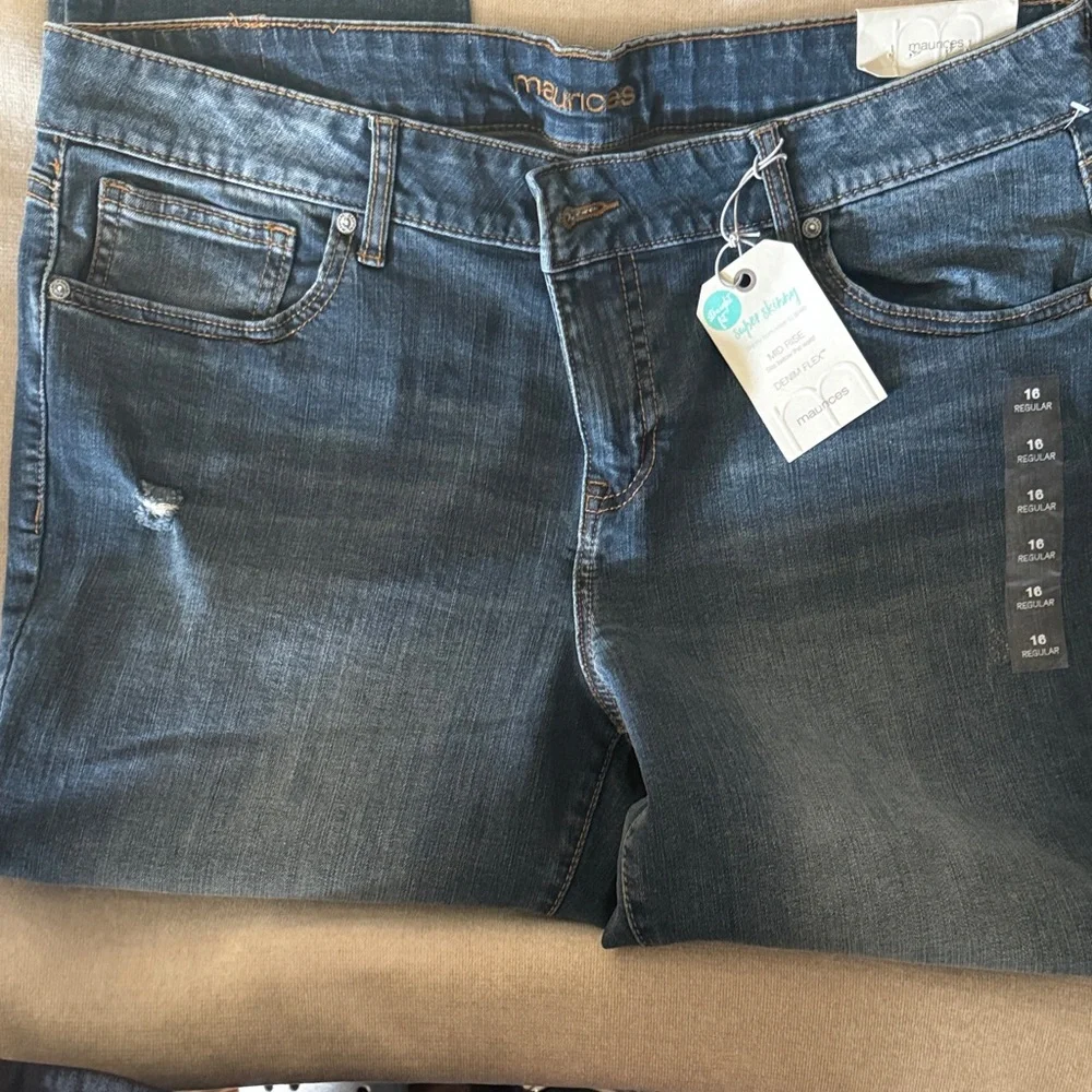 Maurices Medium Blue Straight Fit Jeans - Picture 3 of 3